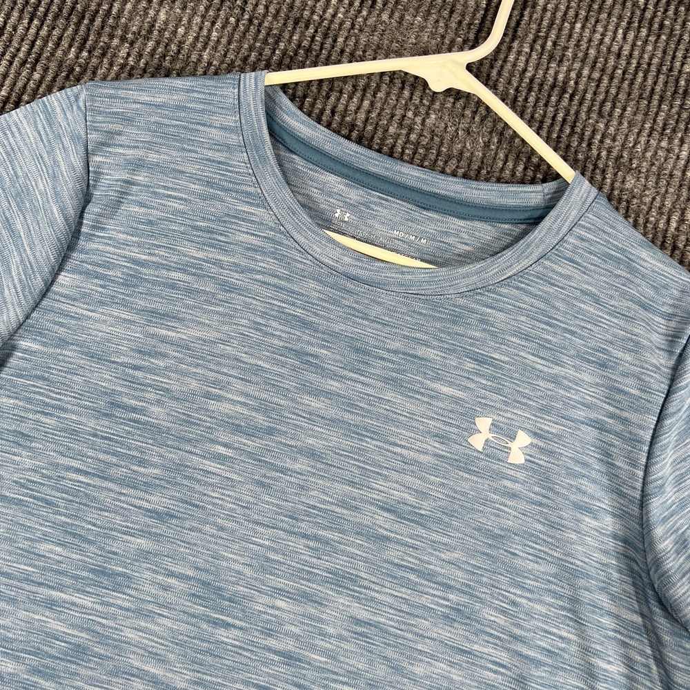 Under Armour HeatGear Shirt Womens Medium‎ Blue Short Sleeve Performance Top